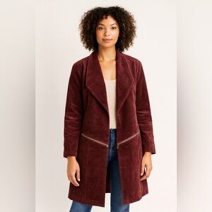 Simply Noelle Burgundy Corduroy Coat